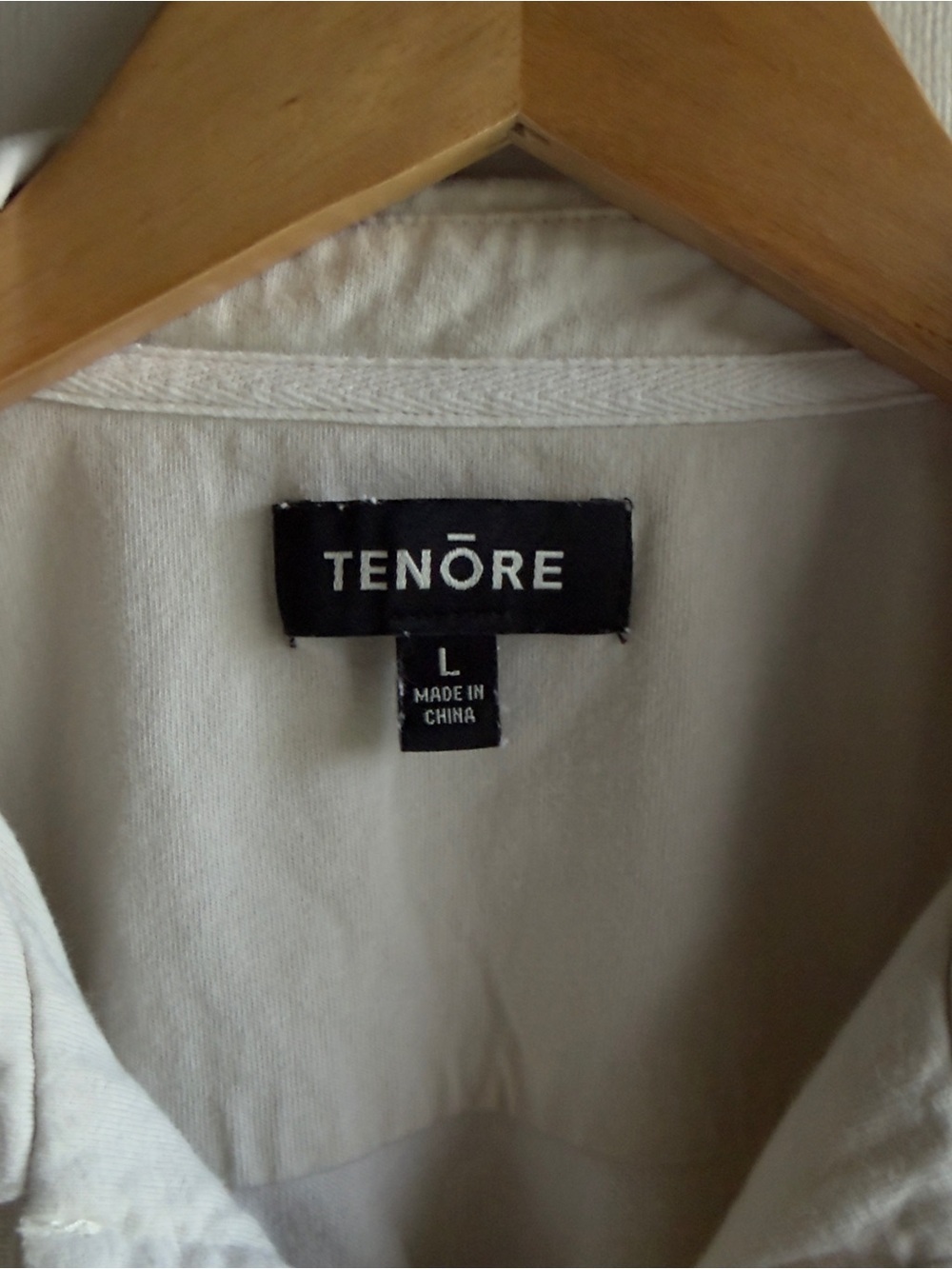 Tenore Ivory Terry Cloth Button-Up Shirt Men’s L - Picture 2 of 9